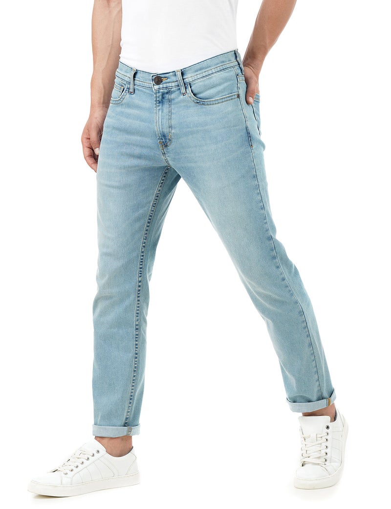 inkd جينز رجالي عادي - متوسط الارتفاع | مزيج القطن | قماش قابل للتمدد | تصميم كلاسيك 5 بوكت - Image 4